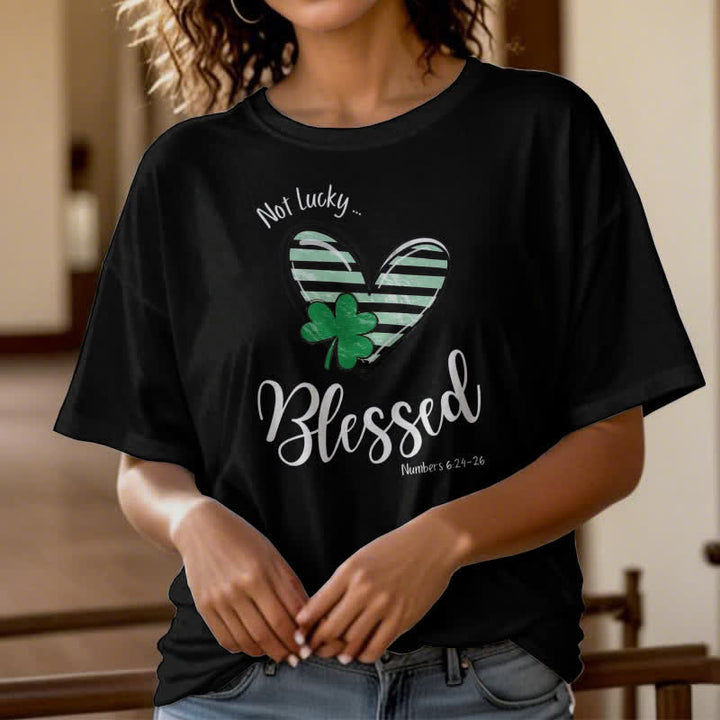 Christianartworkshop T-Shirt mit Aufschrift „Blessed Beyond the Luck of the Irish Faith“