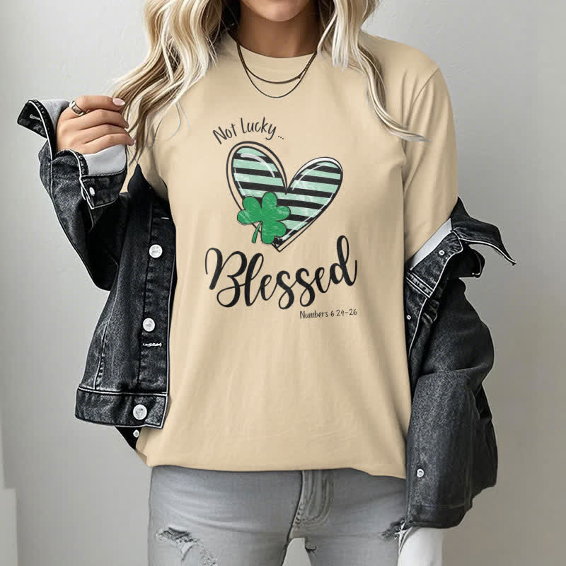 Christianartworkshop T-Shirt mit Aufschrift „Blessed Beyond the Luck of the Irish Faith“