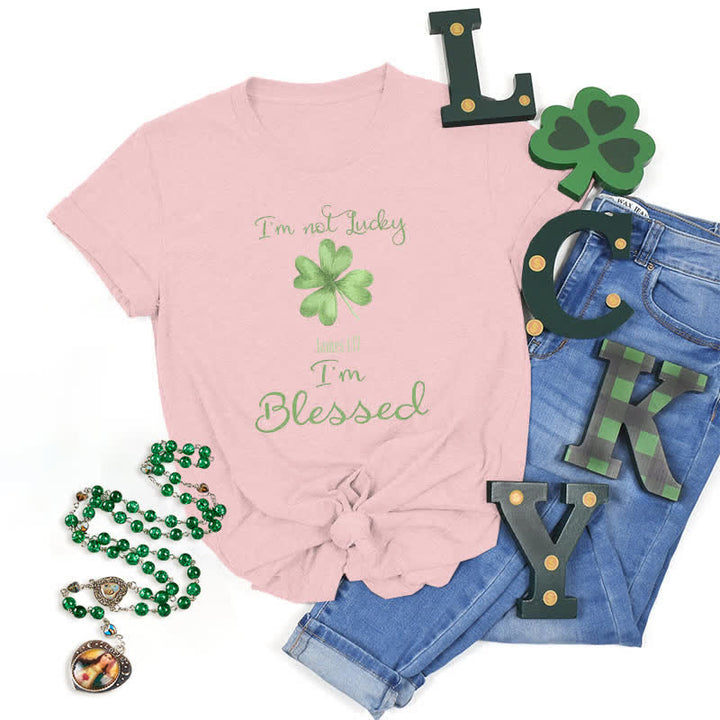 Christianartworkshop – Ich habe kein Glück, ich bin gesegnet – Glaubensinspiriertes T-Shirt - Rosa - 2XL - image 23