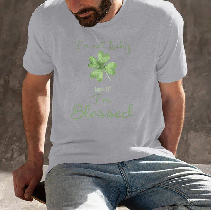 Christianartworkshop T-Shirt mit Aufschrift „I'M Not Lucky I'm Blessed“ im Glaubensstil