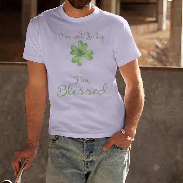 Christianartworkshop T-Shirt mit Aufschrift „I'M Not Lucky I'm Blessed“ im Glaubensstil