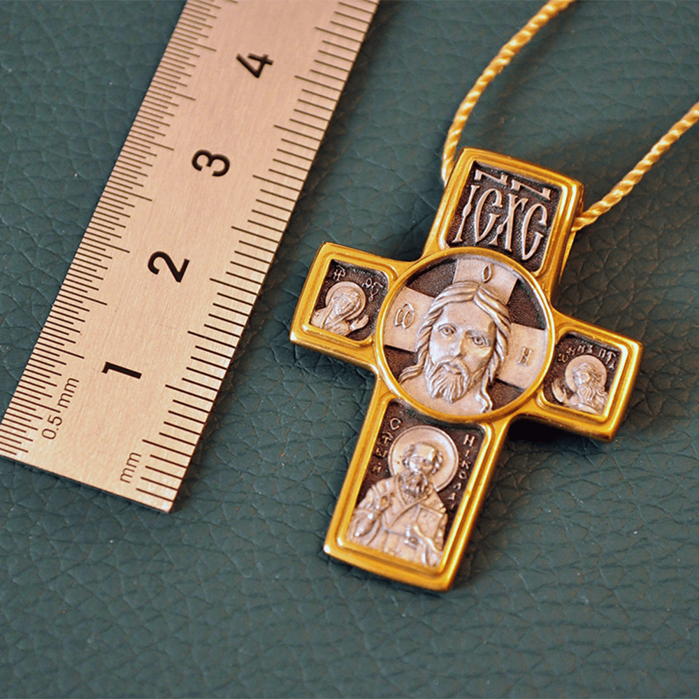 Christianartworkshop Halskette, beidseitig, goldfarben, Jesus- und Heiligen-Ikone mit St. Michael-Anhänger - image 6
