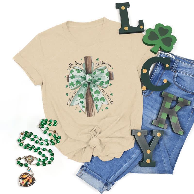 Christianartworkshop Glaube und Glück in Harmonie Glaube-inspiriertes T-Shirt - Beige - 2XL - image 17