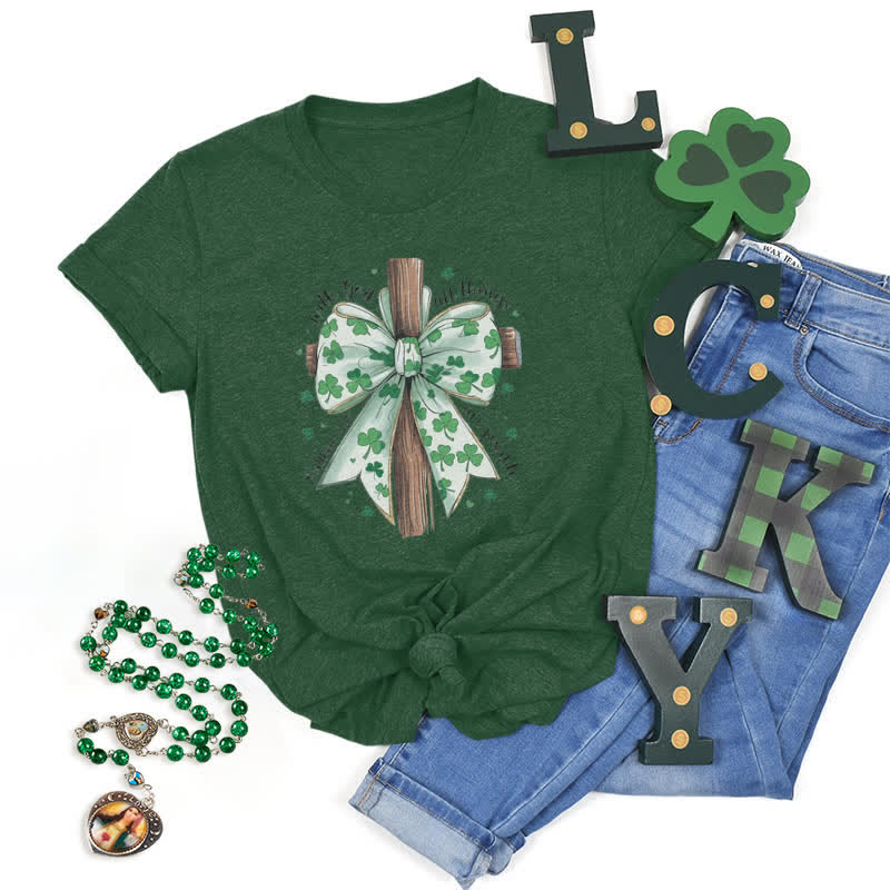 Christianartworkshop Glaube und Glück in Harmonie Glaube-inspiriertes T-Shirt - Dunkelgrün - 2XL - image 14