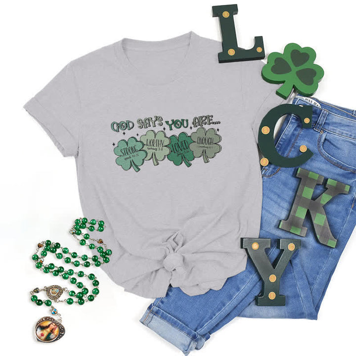 Christianartworkshop Divine Shamrock: Gottes Versprechen, vom Glauben inspiriertes T-Shirt