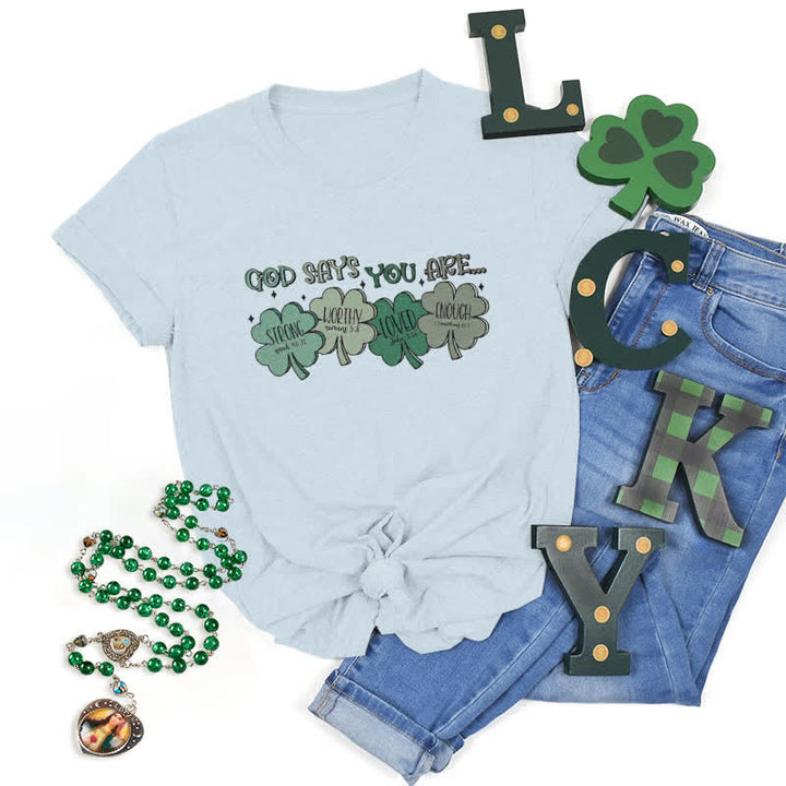 Christianartworkshop Divine Shamrock: Gottes Versprechen, vom Glauben inspiriertes T-Shirt - Blau - 2XL - image 11
