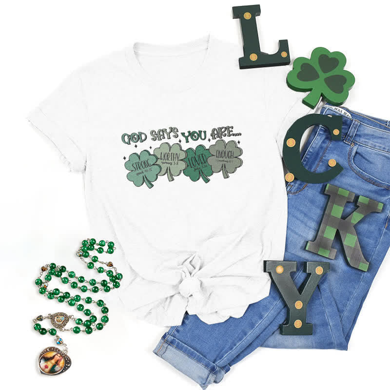 Christianartworkshop Divine Shamrock: Gottes Versprechen, vom Glauben inspiriertes T-Shirt