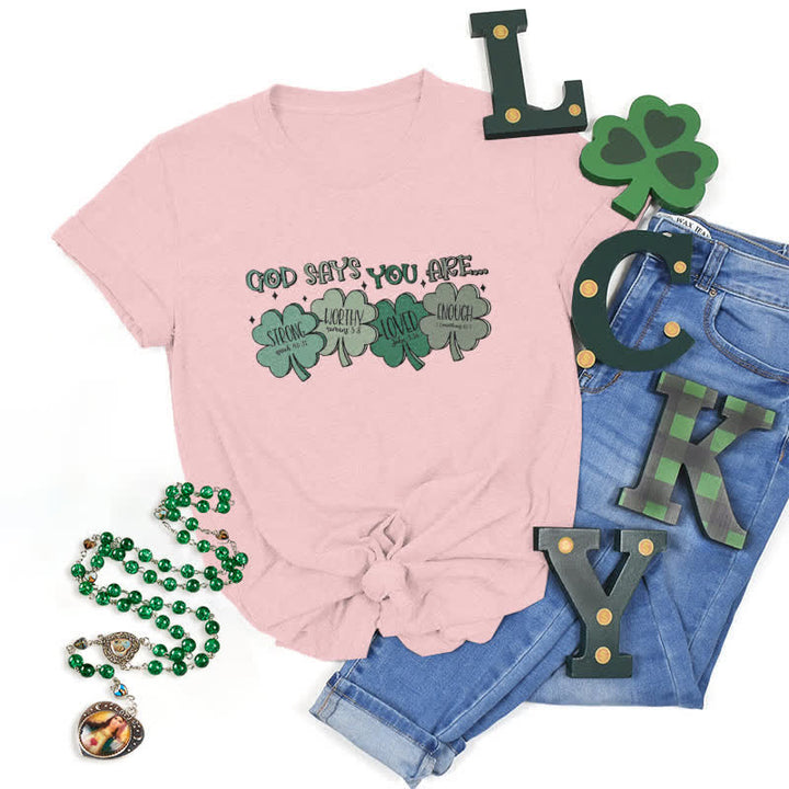 Christianartworkshop Divine Shamrock: Gottes Versprechen, vom Glauben inspiriertes T-Shirt