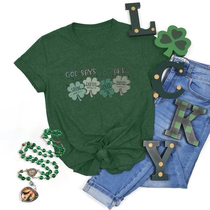 Christianartworkshop Divine Shamrock: Gottes Versprechen, vom Glauben inspiriertes T-Shirt - Dunkelgrün - 2XL - image 14