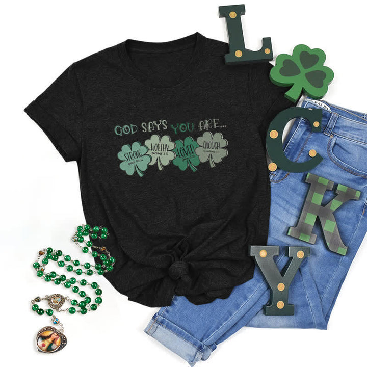 Christianartworkshop Divine Shamrock: Gottes Versprechen, vom Glauben inspiriertes T-Shirt - Schwarz - 2XL - image 17