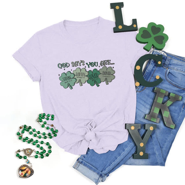 Christianartworkshop Divine Shamrock: Gottes Versprechen, vom Glauben inspiriertes T-Shirt - Lila - 2XL - image 25