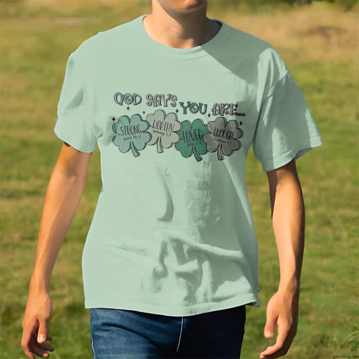 Christianartworkshop Divine Shamrock: Gottes Versprechen, vom Glauben inspiriertes T-Shirt