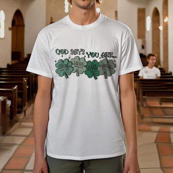 Christianartworkshop Göttliches Kleeblatt: Glaubensinspiriertes T-Shirt mit Gottes Verheißungen - image 10