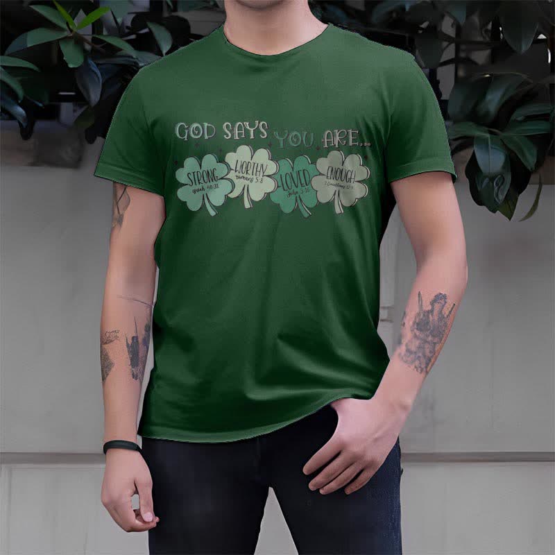 Christianartworkshop Divine Shamrock: Gottes Versprechen, vom Glauben inspiriertes T-Shirt