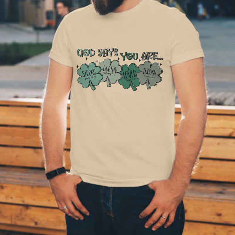 Christianartworkshop Göttliches Kleeblatt: Glaubensinspiriertes T-Shirt mit Gottes Verheißungen - image 22