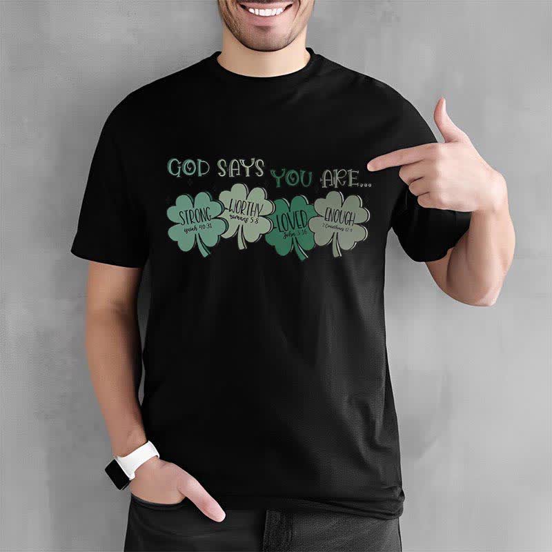 Christianartworkshop Göttliches Kleeblatt: Glaubensinspiriertes T-Shirt mit Gottes Verheißungen - image 19