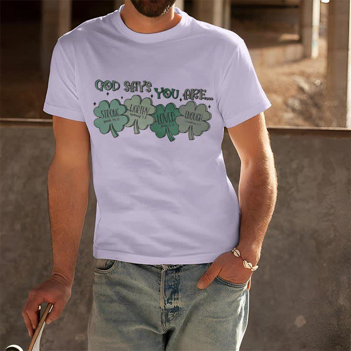 Christianartworkshop Divine Shamrock: Gottes Versprechen, vom Glauben inspiriertes T-Shirt