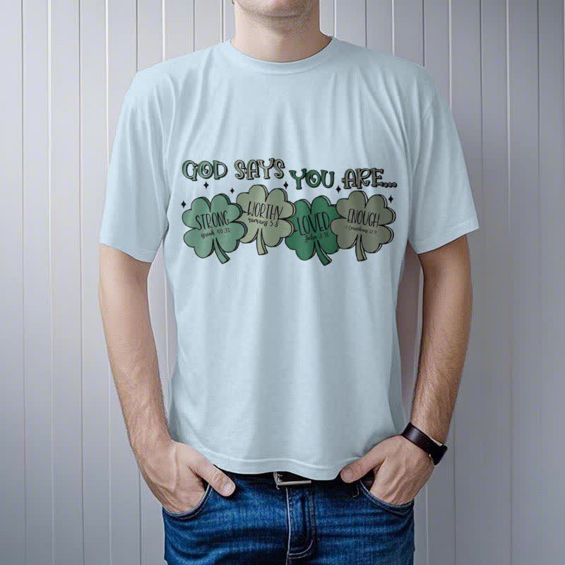 Christianartworkshop Divine Shamrock: Gottes Versprechen, vom Glauben inspiriertes T-Shirt