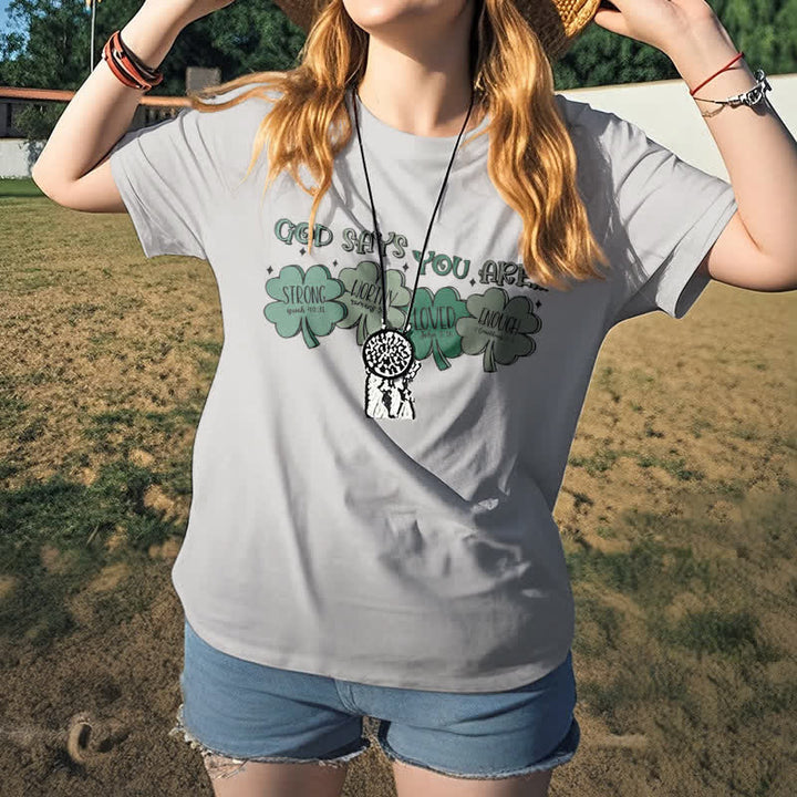 Christianartworkshop Divine Shamrock: Gottes Versprechen, vom Glauben inspiriertes T-Shirt