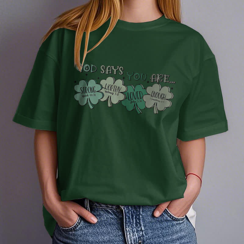 Christianartworkshop Divine Shamrock: Gottes Versprechen, vom Glauben inspiriertes T-Shirt