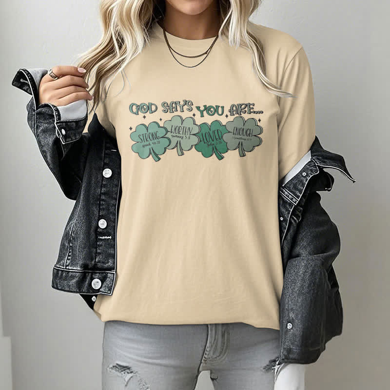 Christianartworkshop Göttliches Kleeblatt: Glaubensinspiriertes T-Shirt mit Gottes Verheißungen - image 21