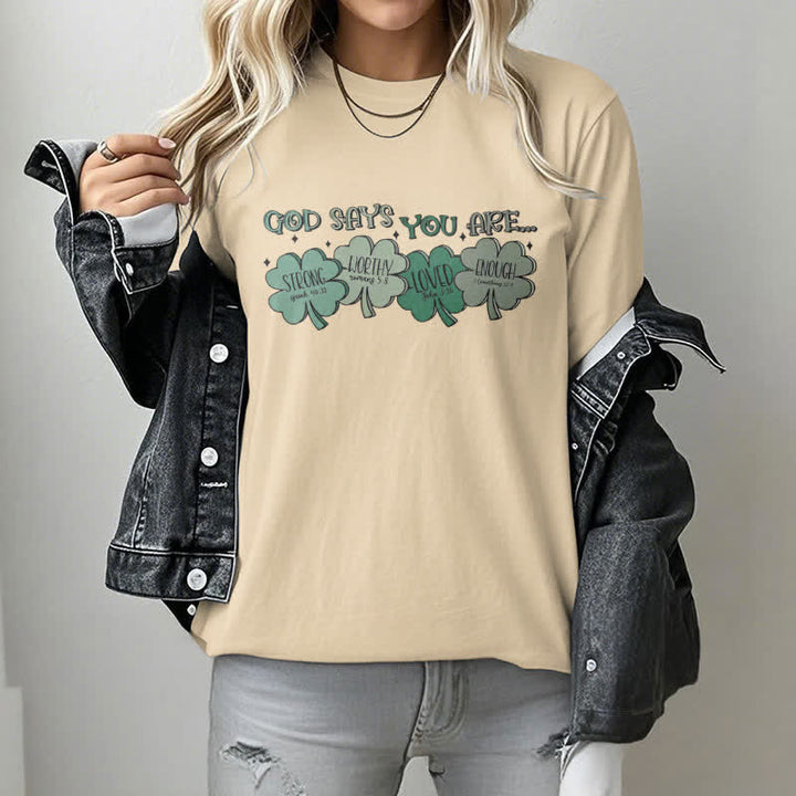 Christianartworkshop Göttliches Kleeblatt: Glaubensinspiriertes T-Shirt mit Gottes Verheißungen - image 21