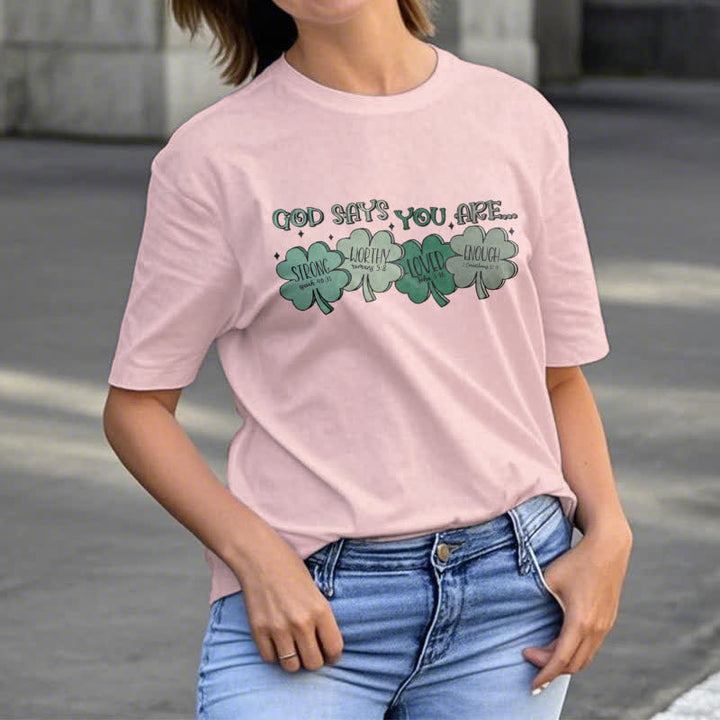 Christianartworkshop Göttliches Kleeblatt: Glaubensinspiriertes T-Shirt mit Gottes Verheißungen - image 24