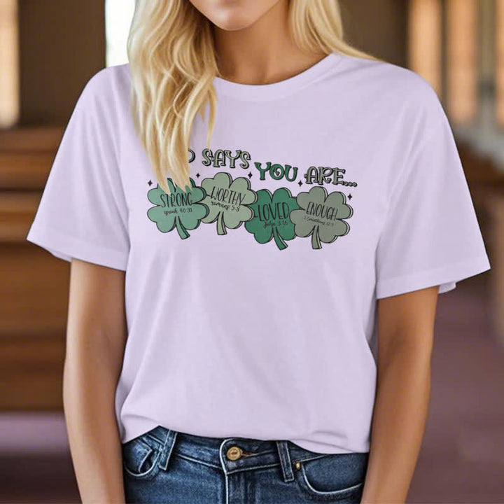 Christianartworkshop Göttliches Kleeblatt: Glaubensinspiriertes T-Shirt mit Gottes Verheißungen - image 27
