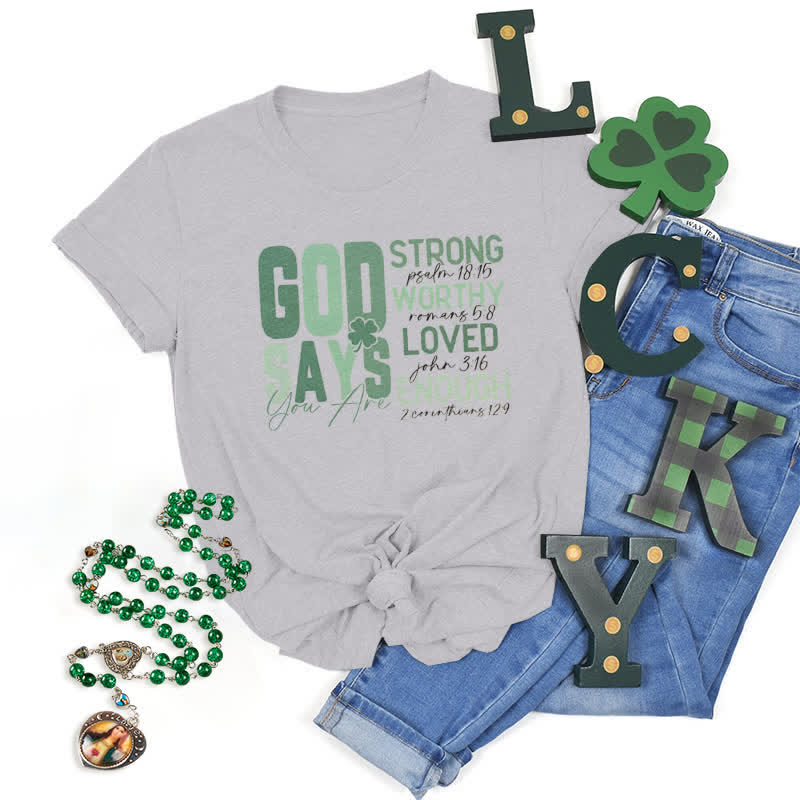Christianartworkshop Empowerment Clover Tee – Glaubensinspiriertes T-Shirt - Grau - 2XL - image 11