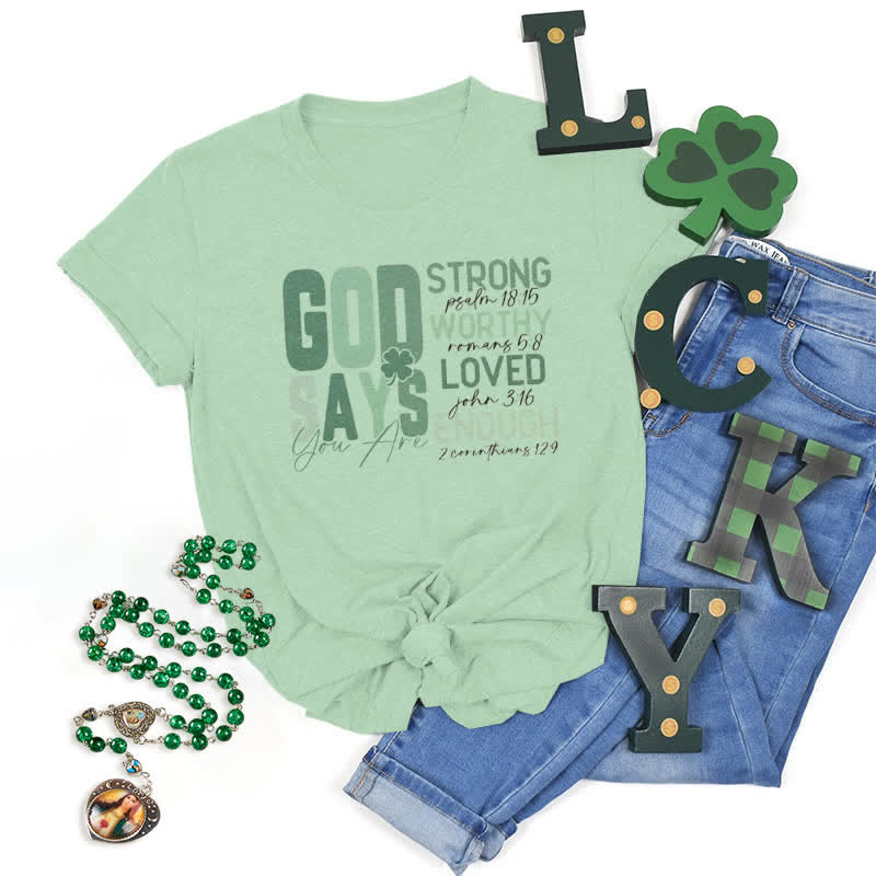 Christianartworkshop Empowerment Clover Tee – Glaubensinspiriertes T-Shirt - Hellgrün - 2XL - image 14