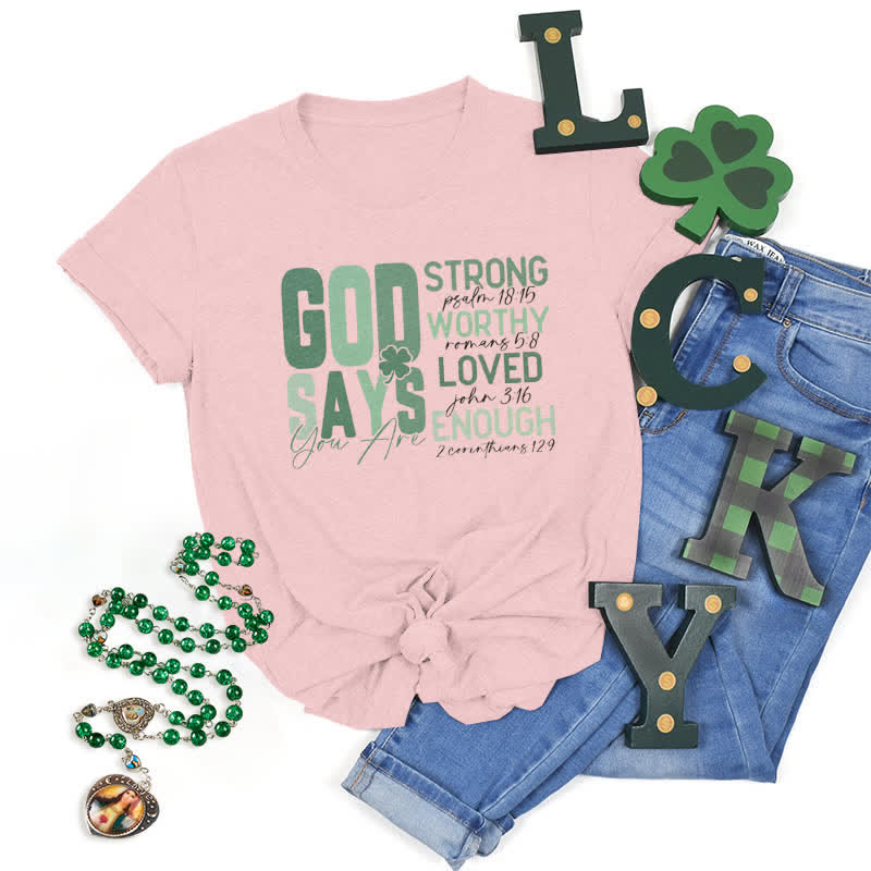 Christianartworkshop Empowerment Clover Tee – Glaubensinspiriertes T-Shirt - Rosa - 2XL - image 17