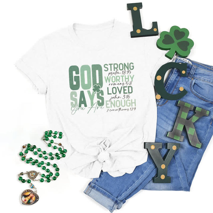 Christianartworkshop Empowerment Clover Tee – Glaubensinspiriertes T-Shirt - Weiß - 2XL - image 6