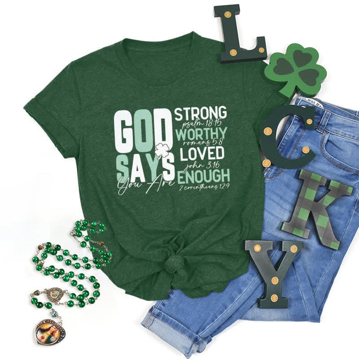 Christianartworkshop Empowerment Clover Tee Glaube-inspiriertes T-Shirt - Dunkelgrün - 2XL - image 0