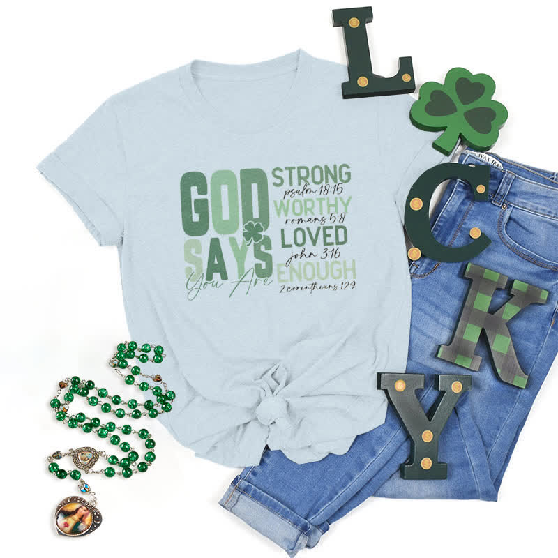 Christianartworkshop Empowerment Clover Tee – Glaubensinspiriertes T-Shirt - Blau - 2XL - image 3