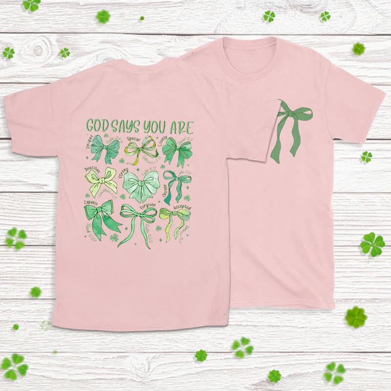 Christianartworkshop Threads of Faith Symbols of Blessing Glaubensinspiriertes T-Shirt - Rosa - 2XL - image 23