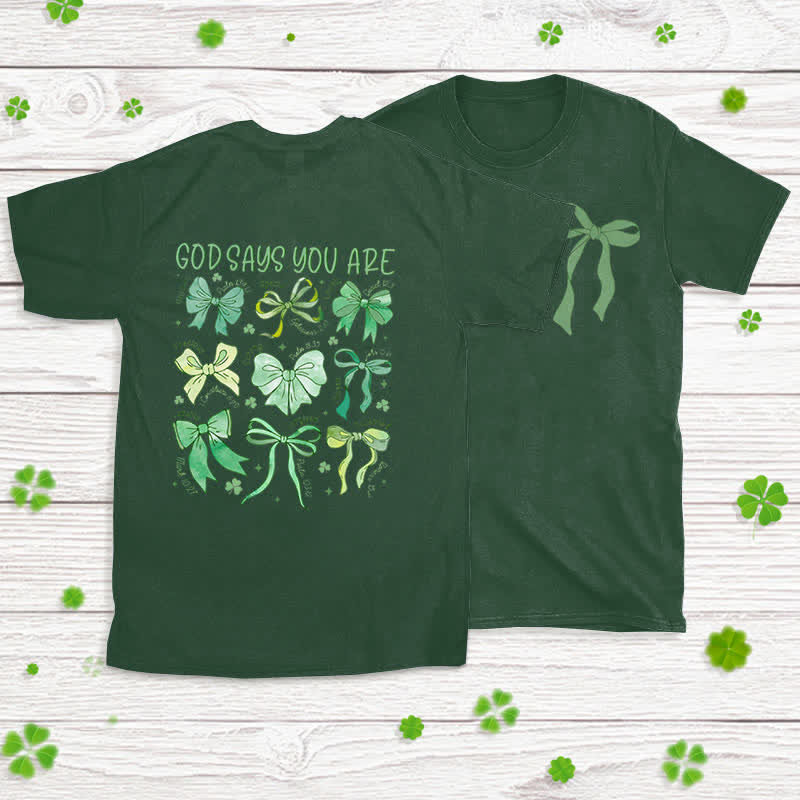 Christianartworkshop Threads of Faith Symbols of Blessing Glaubensinspiriertes T-Shirt - Dunkelgrün - 2XL - image 11