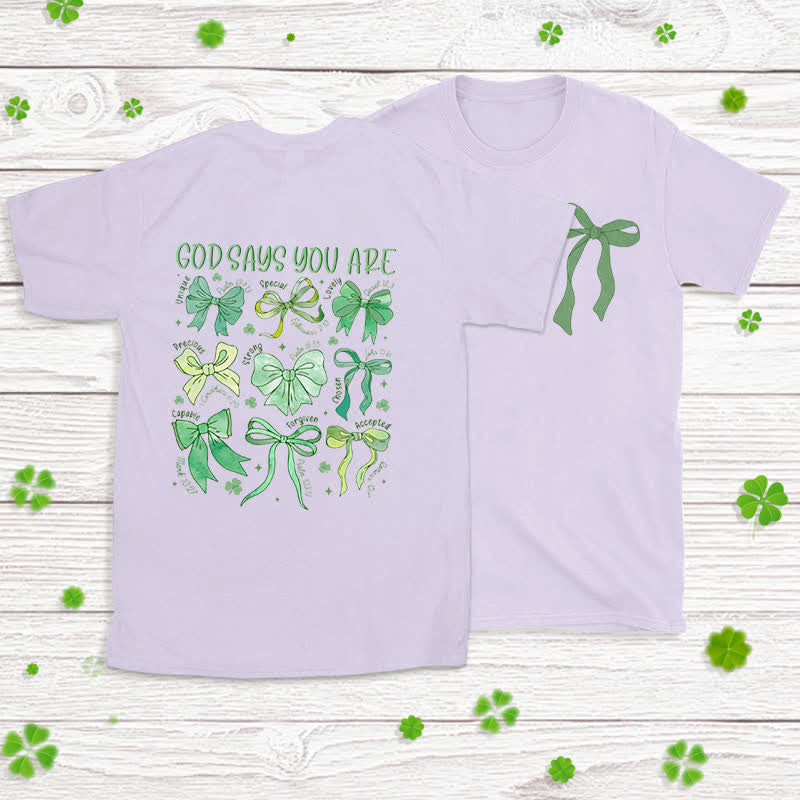 Christianartworkshop Threads of Faith Symbols of Blessing Glaubensinspiriertes T-Shirt - Lila - 2XL - image 17