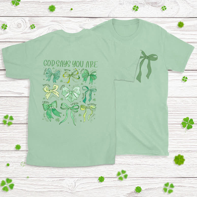 Christianartworkshop Threads of Faith Symbols of Blessing Glaubensinspiriertes T-Shirt - Hellgrün - 2XL - image 8