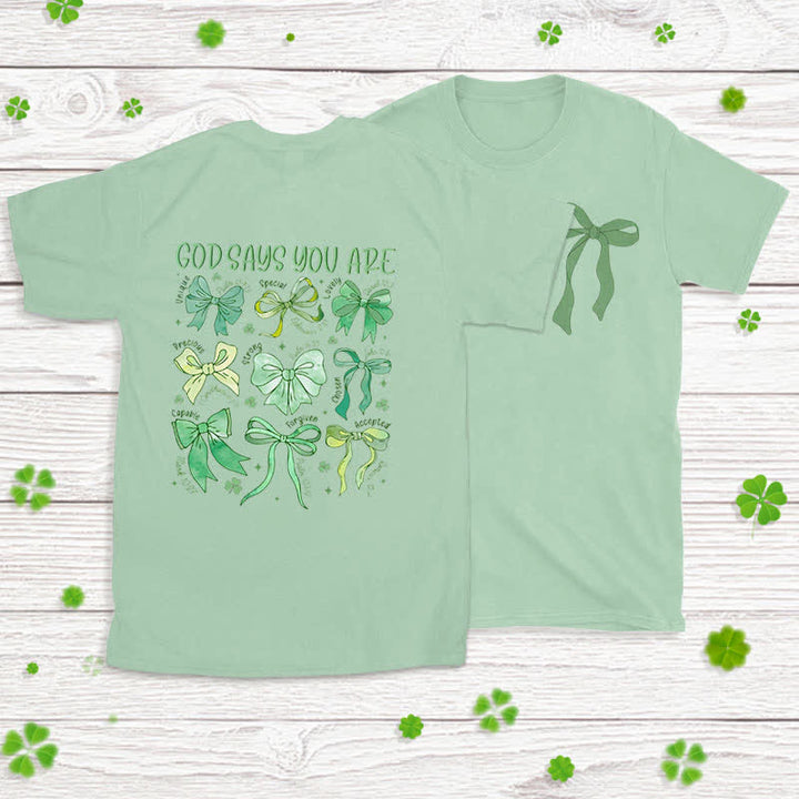 Christianartworkshop Threads of Faith Symbols of Blessing Glaubensinspiriertes T-Shirt - Hellgrün - 2XL - image 8