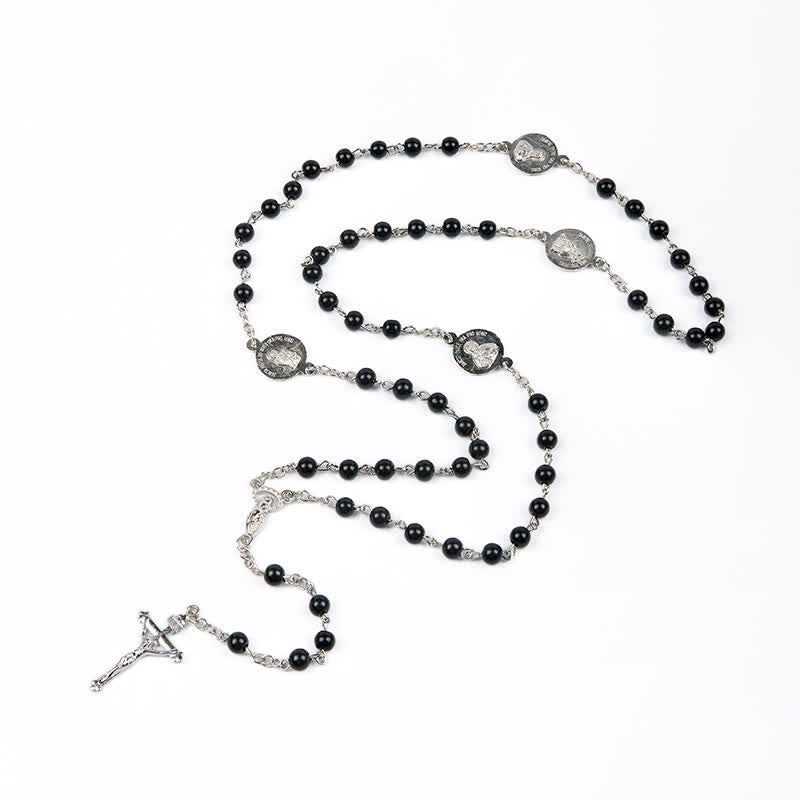 Christianartworkshop Kruzifix und Rosenkranz mit Gebetsperlen aus 8 mm Perlen von Our Lady (3 Farben)