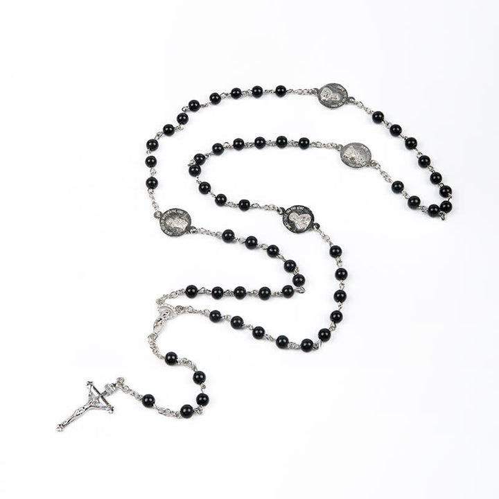 Christianartworkshop Kruzifix und Rosenkranz mit Gebetsperlen aus 8 mm Perlen von Our Lady (3 Farben)