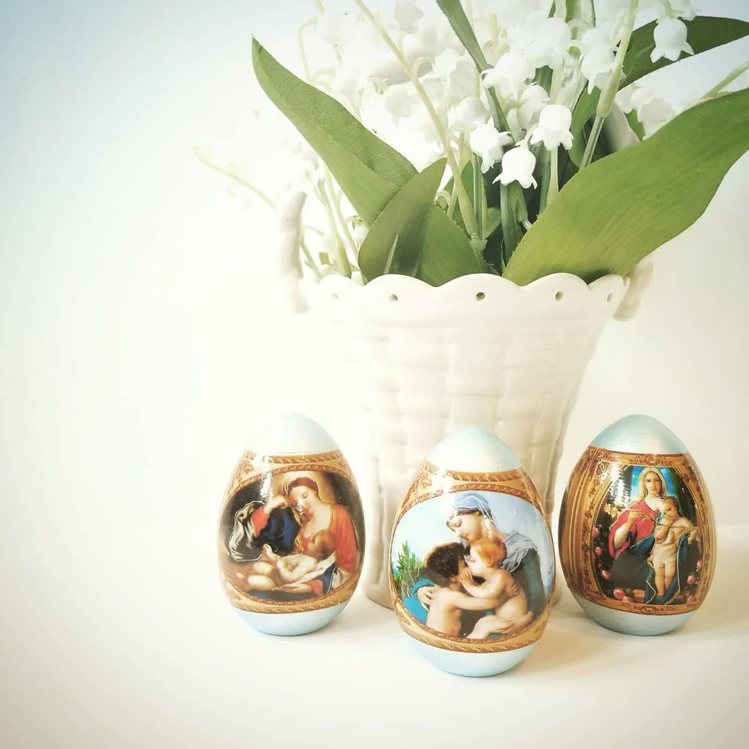 Christianartworkshop Oster-Ikonen-Eier-Set: 6 dekorative Eier mit ikonischen Designs