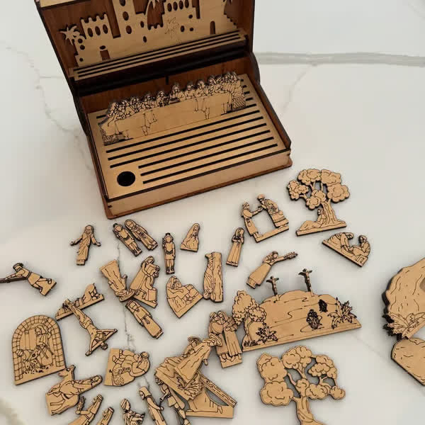 Christianartworkshop Holz-Osterpuzzle-Set „Das Leben Jesu“ – Eine Reise durch sein Leben