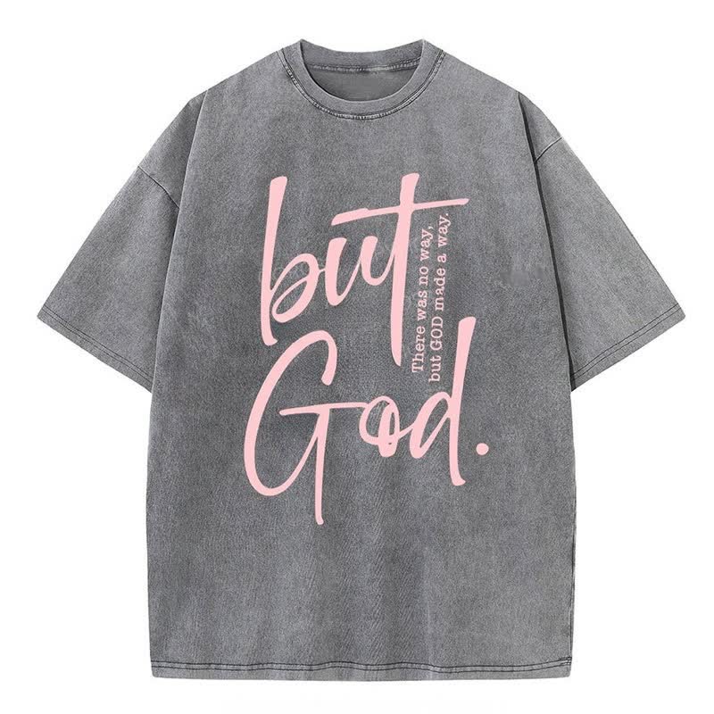 Christianartworkshop "Aber Gott" gewaschenes T-Shirt