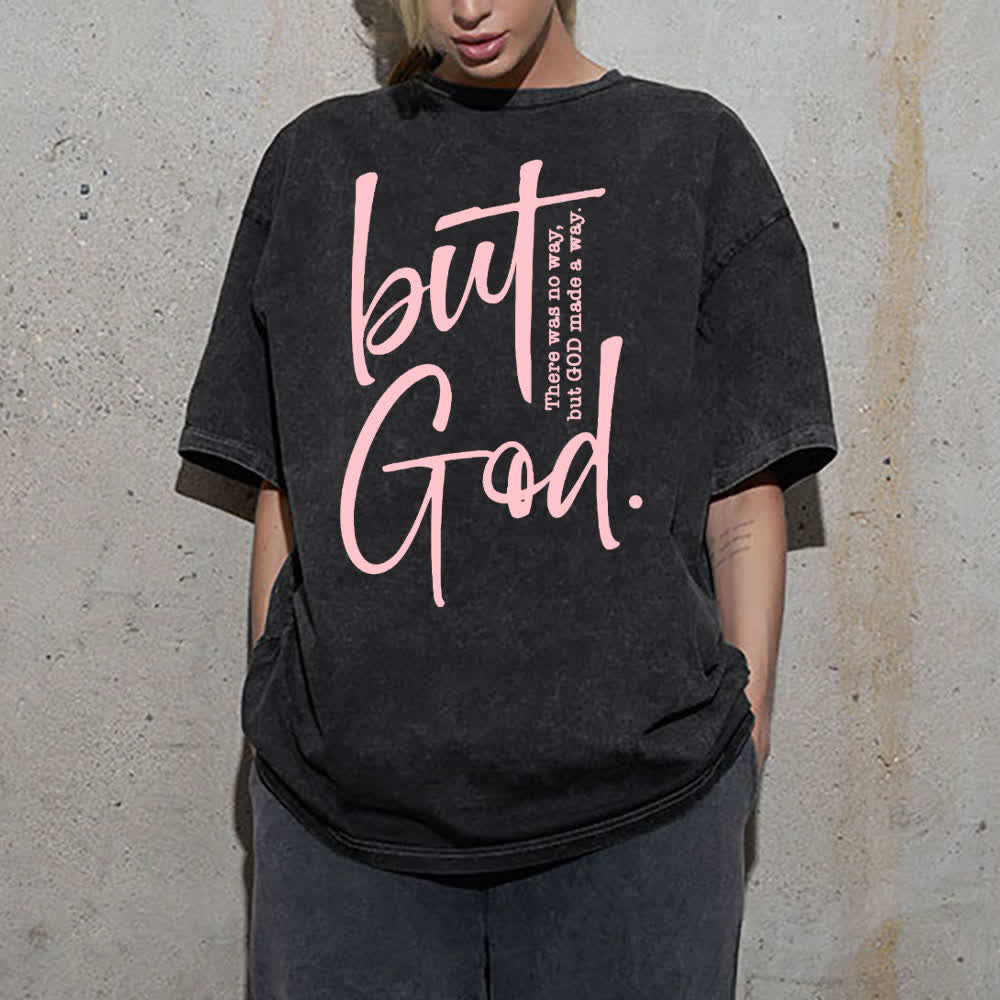 Christianartworkshop "Aber Gott" gewaschenes T-Shirt