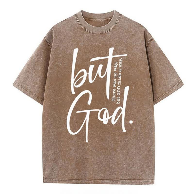 Christianartworkshop "Aber Gott" gewaschenes T-Shirt