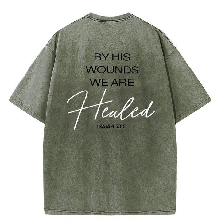 Christianartworkshop – T-Shirt „By His Wounds“