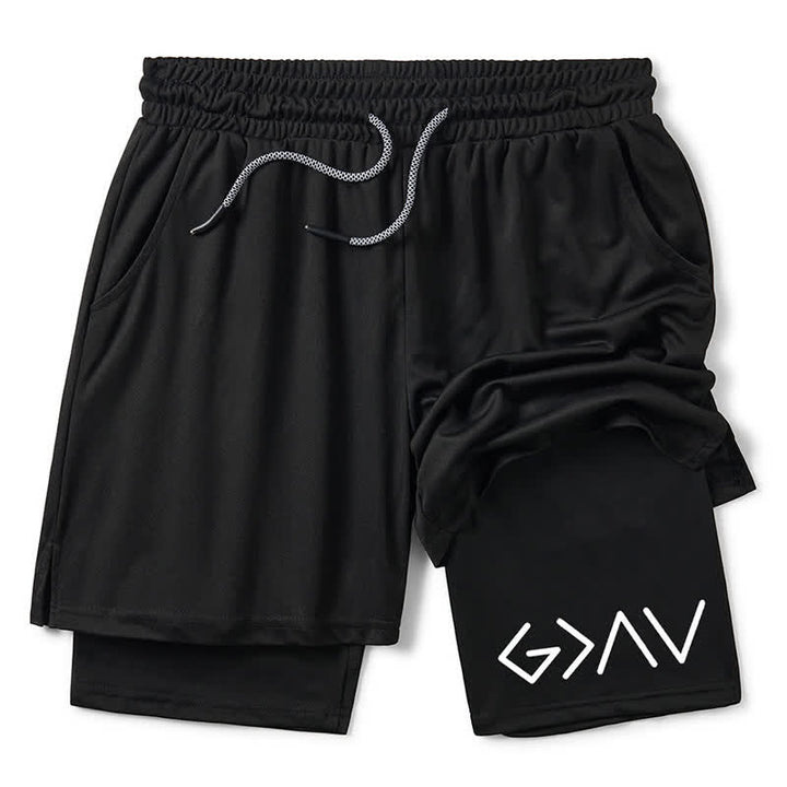 Christianartworkshop – Stylische schwarze Sportshorts mit geometrischem Logo