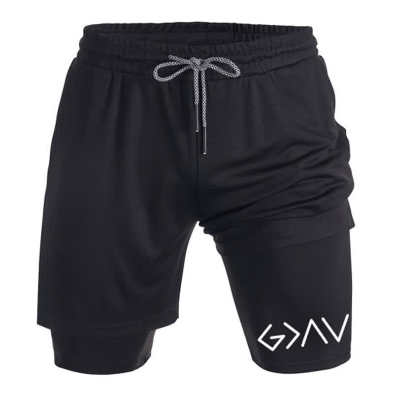 Christianartworkshop – Stylische schwarze Sportshorts mit geometrischem Logo
