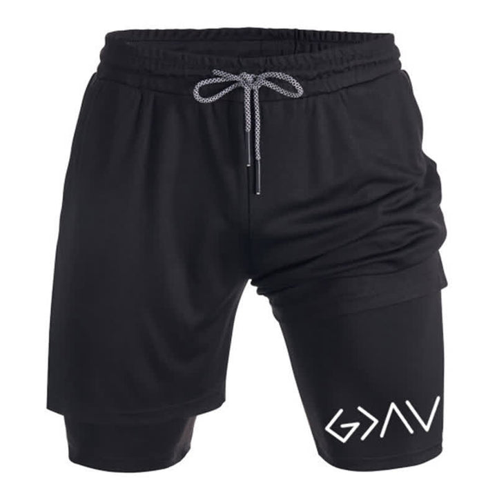 Christianartworkshop – Stylische schwarze Sportshorts mit geometrischem Logo
